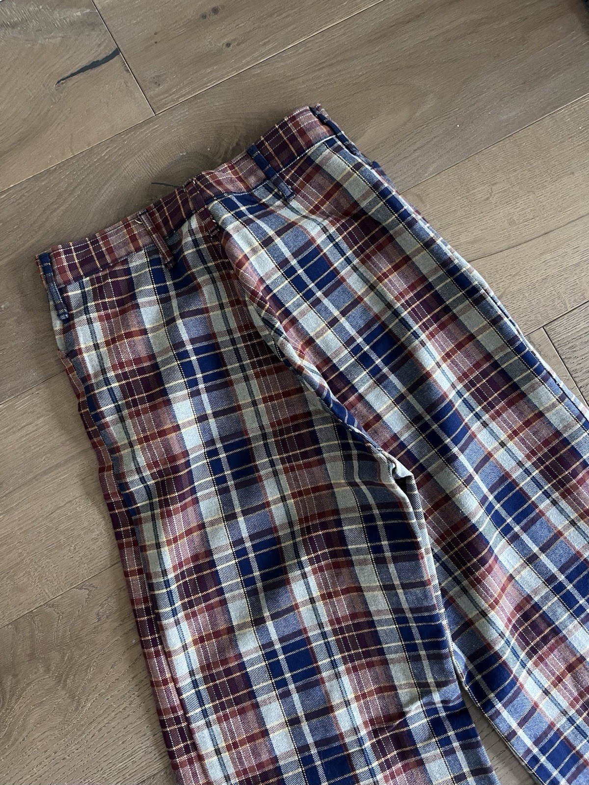 VTG 70s Landlubber varsity plaid bellbottoms SZ 4/6