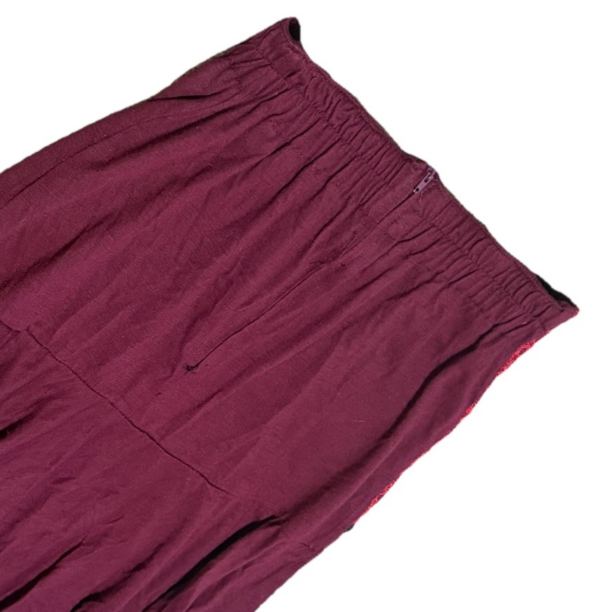 Korinex Paris France Vintage Skirt Burgundy Maroon Lace Midi Unique Style Rare