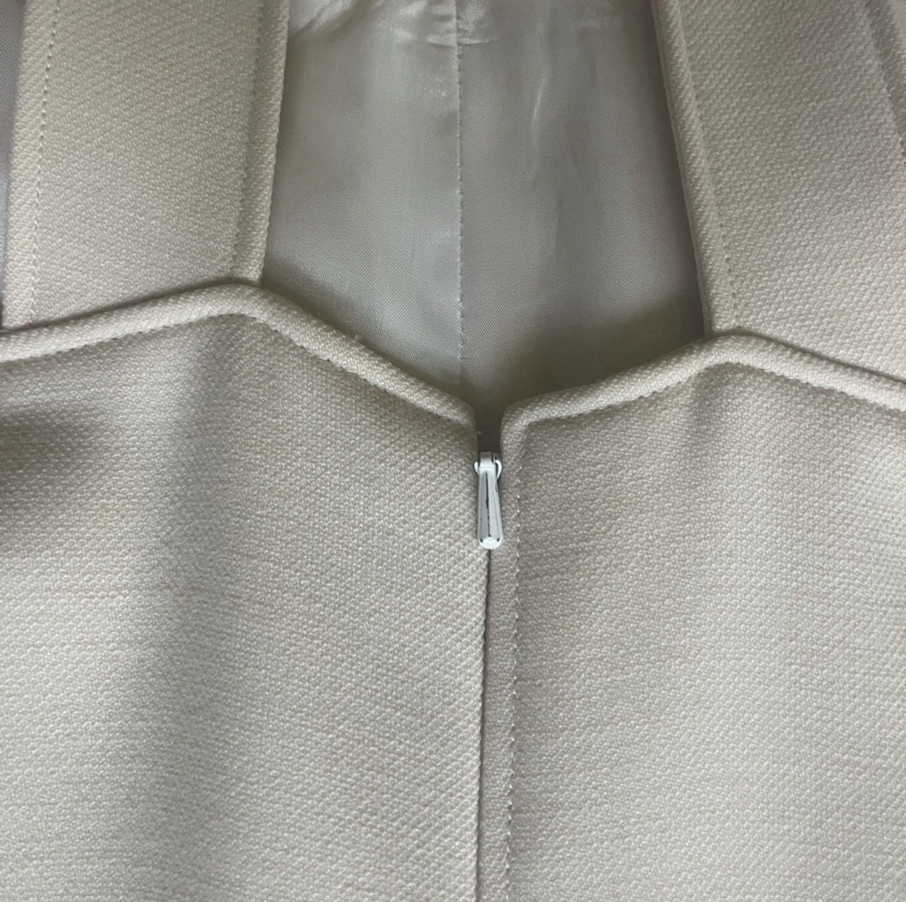 Vintage Courreges Haute Couture Future 70’s Wool Maxi Dress Jumper Ivory Size a