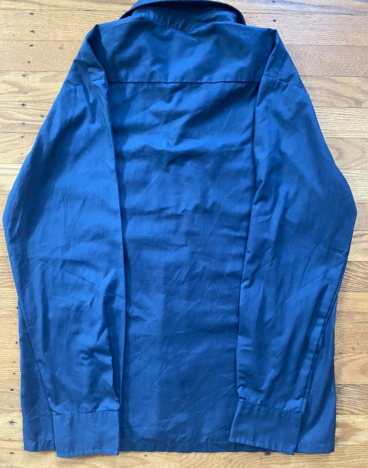 Vintage 60s men’s lightweight navy blue BUTTON-UP.medium/made Korea