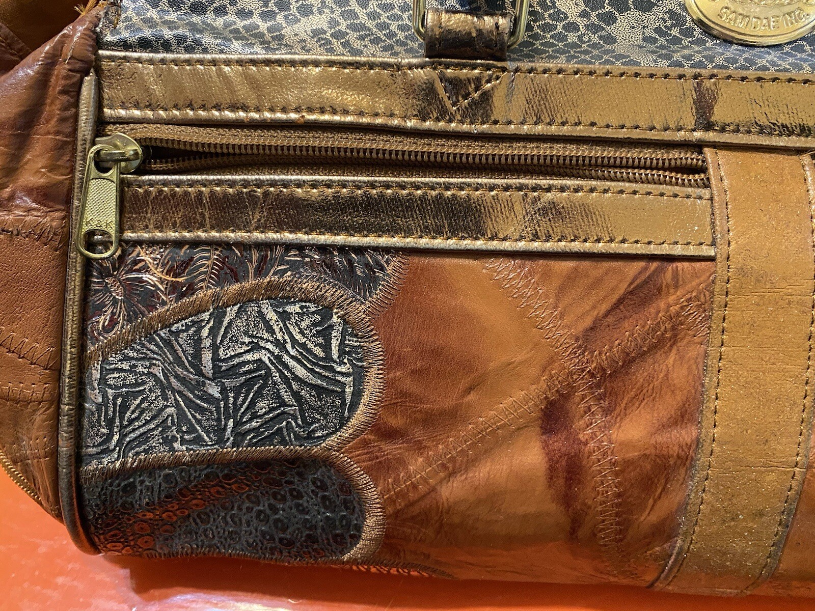 Vintage Sam Dae Rose Leather Purse/Handbag. New Old Stock. Korea. READ!