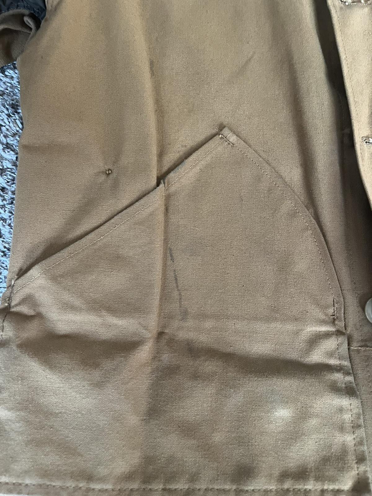VINTAGE Rare CANVASBACK HUNTING JACKET 1960s 70s CUSTOM MADE Size 42 w/orange