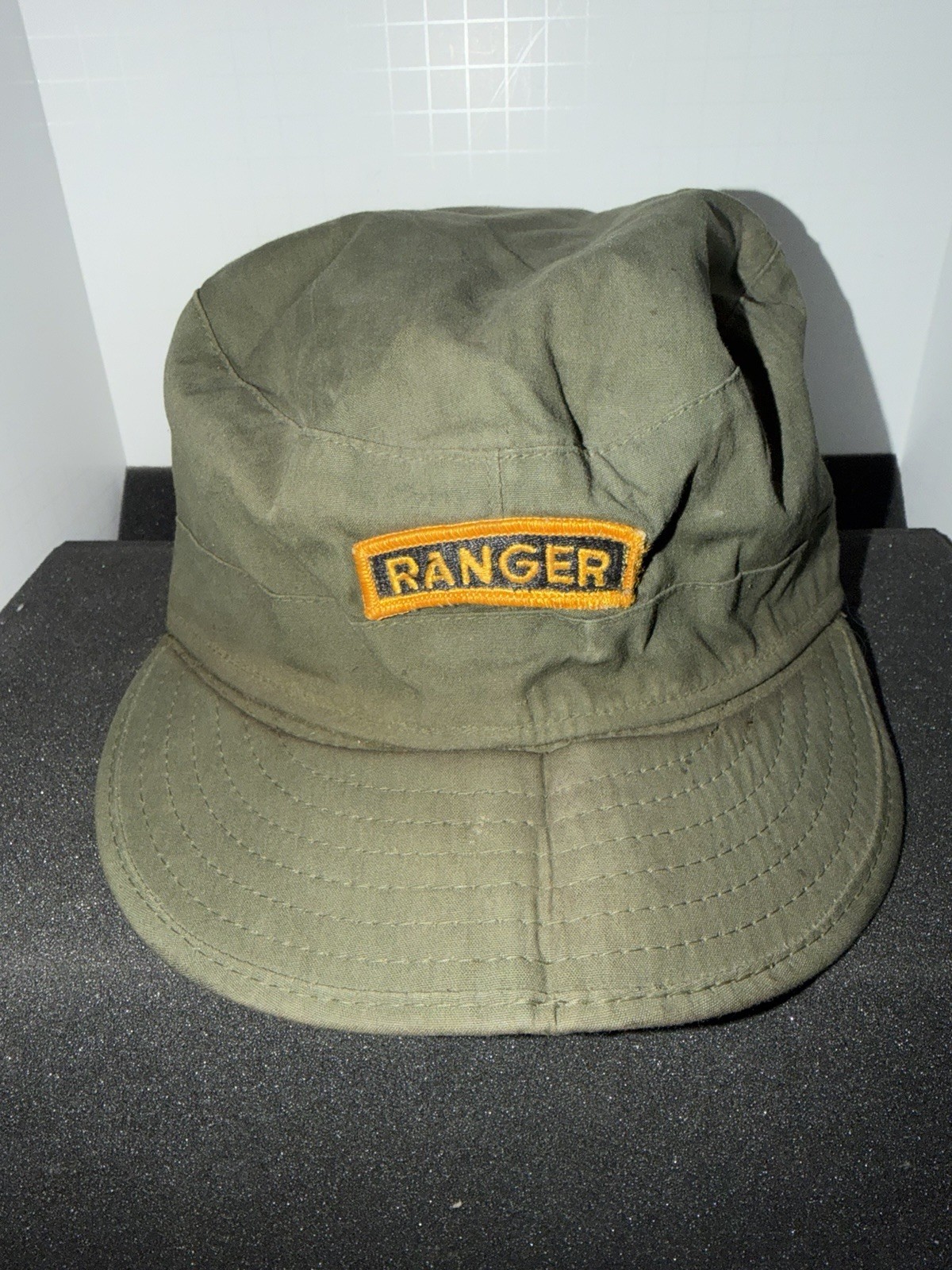 US Army OG-107 Utility Cap 1969 Military Field Hat Size 6 3/4 With Ranger Tab