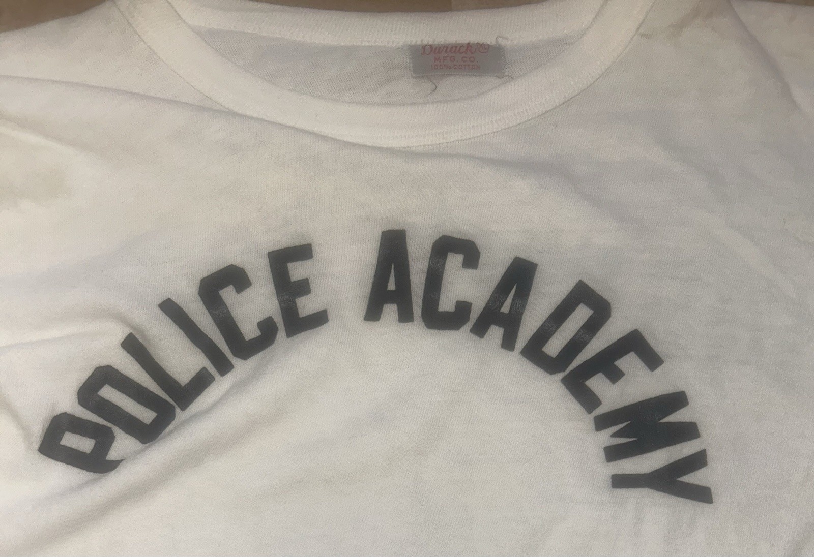Vintage 1960s Police Academy Instructor T Shirt Durack Company Size XL Very Cool
