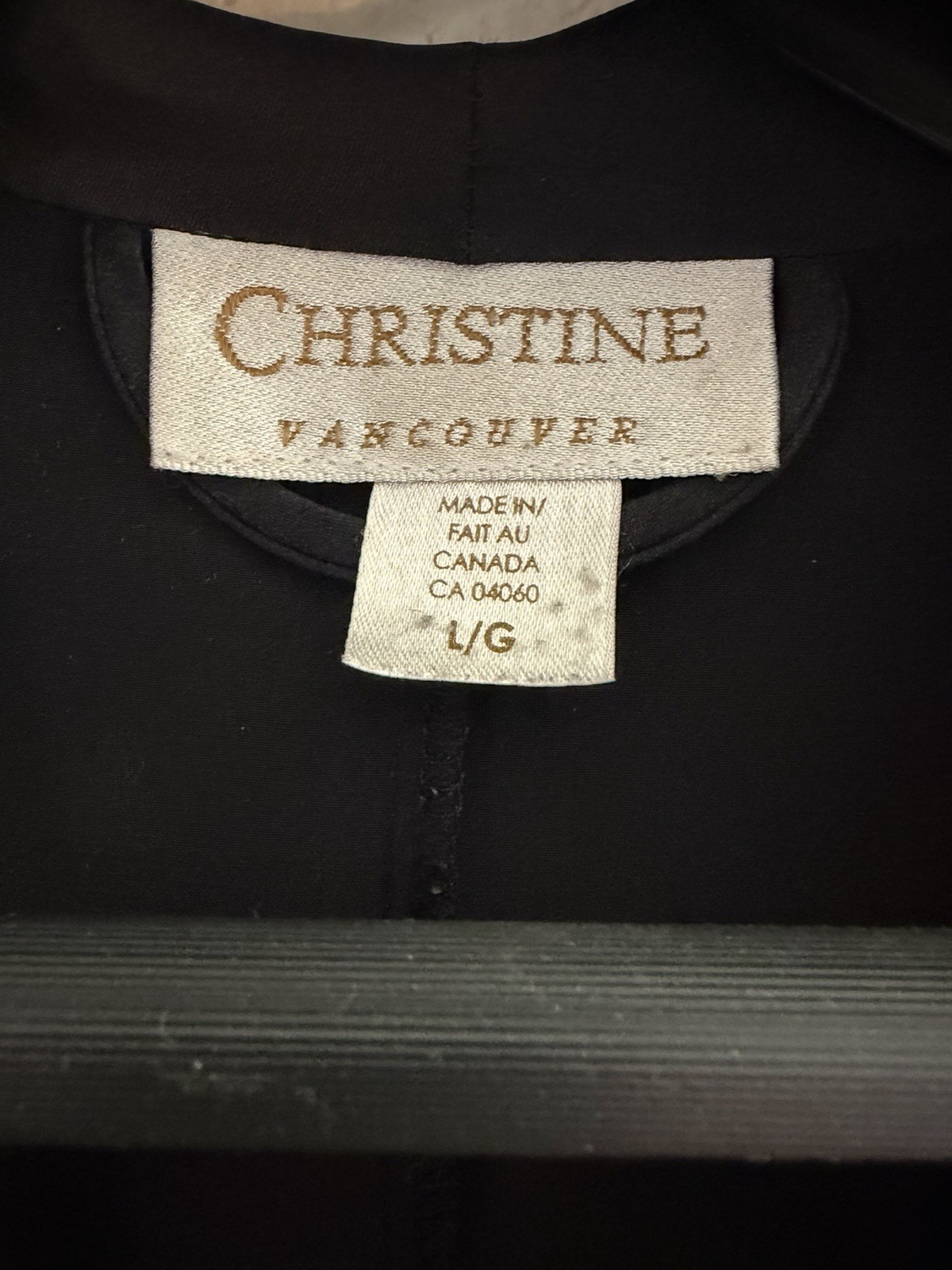 100% Silk Christine Vancouver Vintage Black Long Lingerie Robe Large