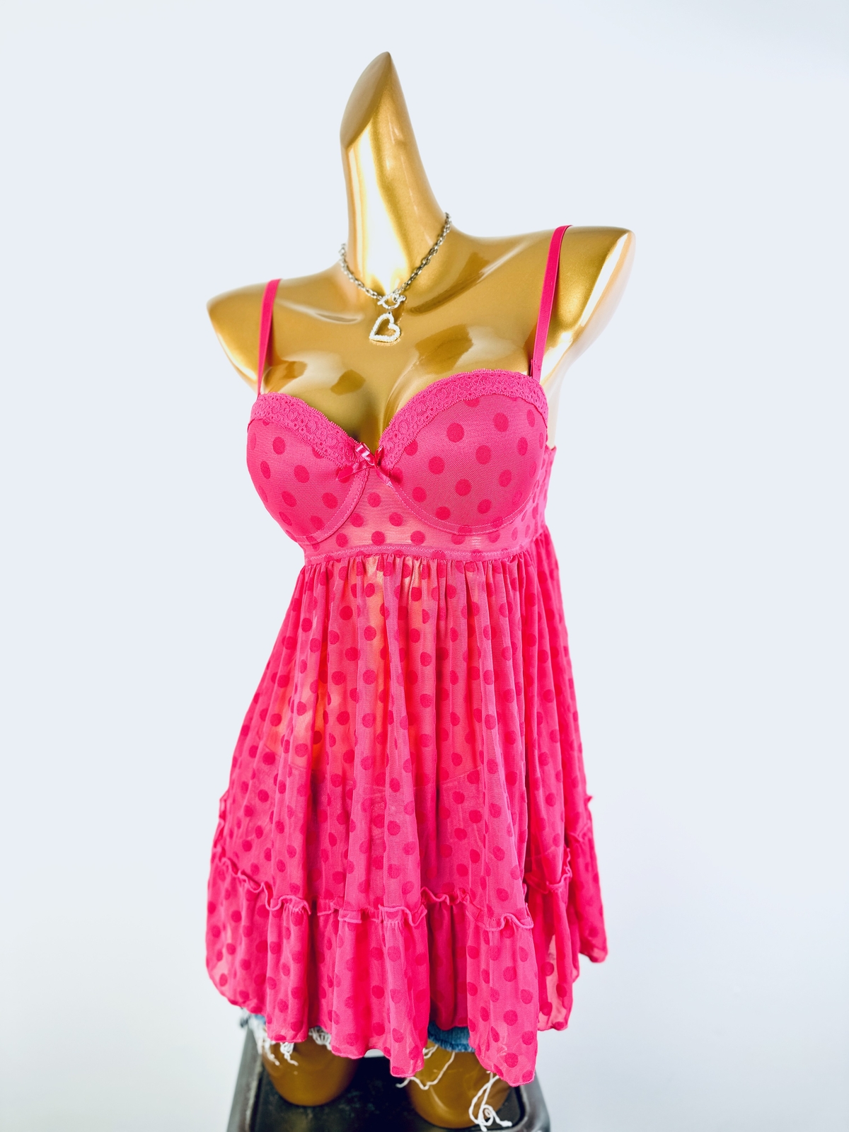 Vintage VTG y2k fairycore sheer lingerie babydoll top