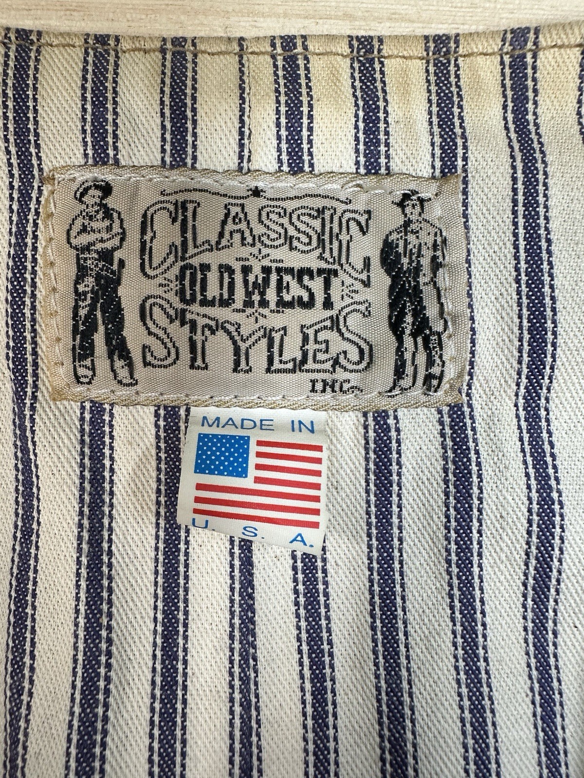VTG Classic Old West Styles Brown Leather Vest Blue Tic Lining USACowboy Western