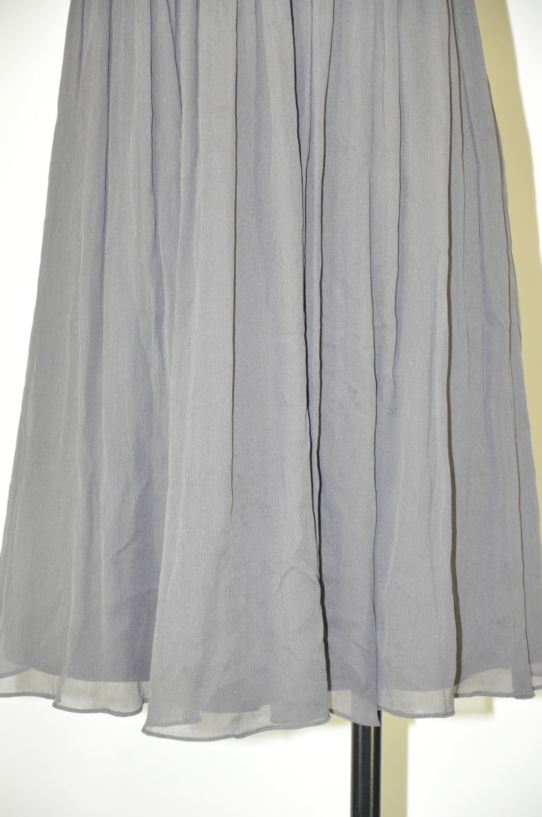 Y2K Vintage J Crew Gray Silk Pleated Empire Waist Cocktail Party Dress Women 0