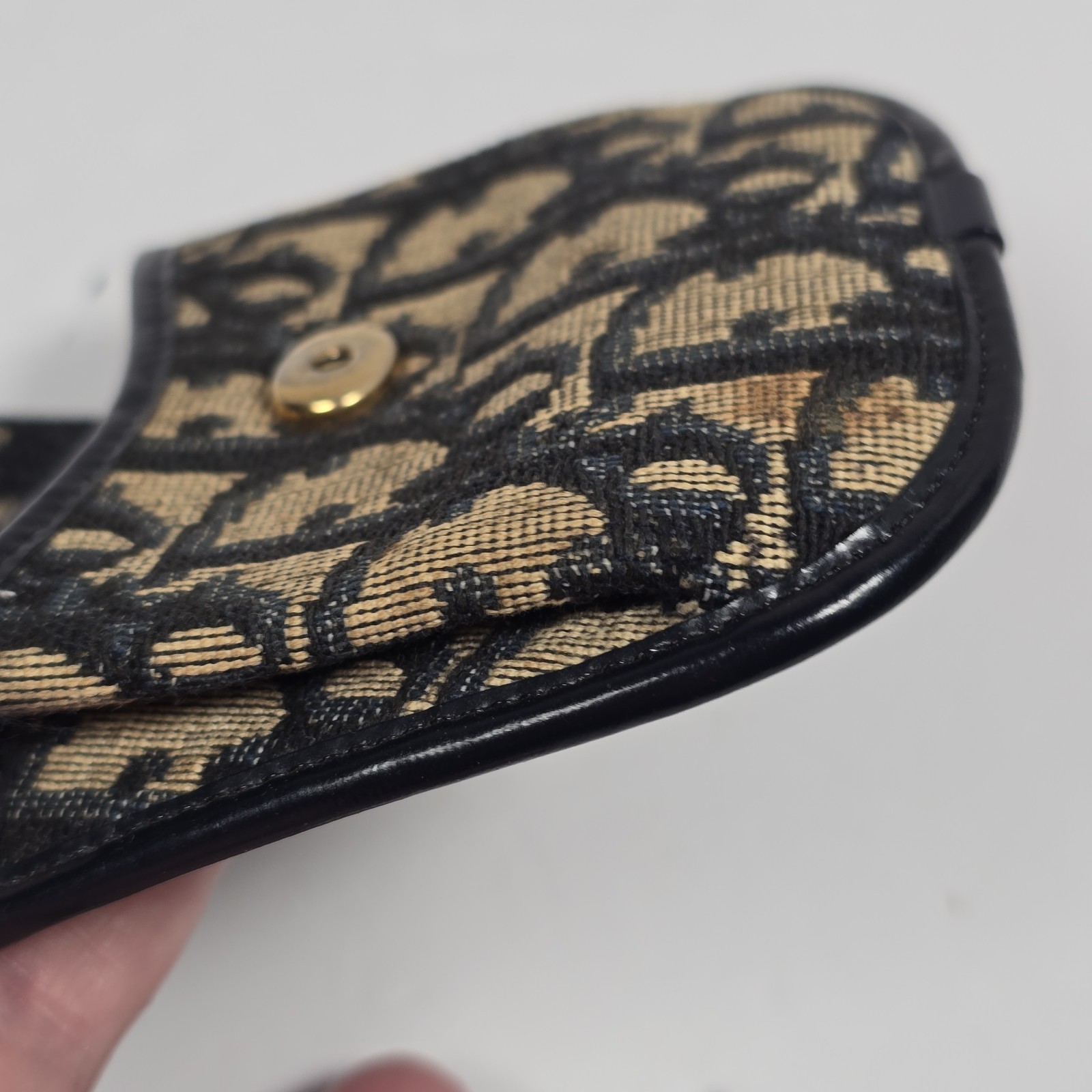 Vintage Dior Monogram Coin Purse CD Logo Jacquard Pouch Snap Closure READ