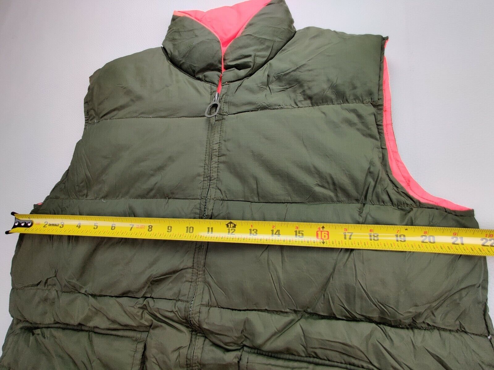 Sears Work’n Leisure Down & Feather Men’s M Reversible Green/Orange Vest Jacket