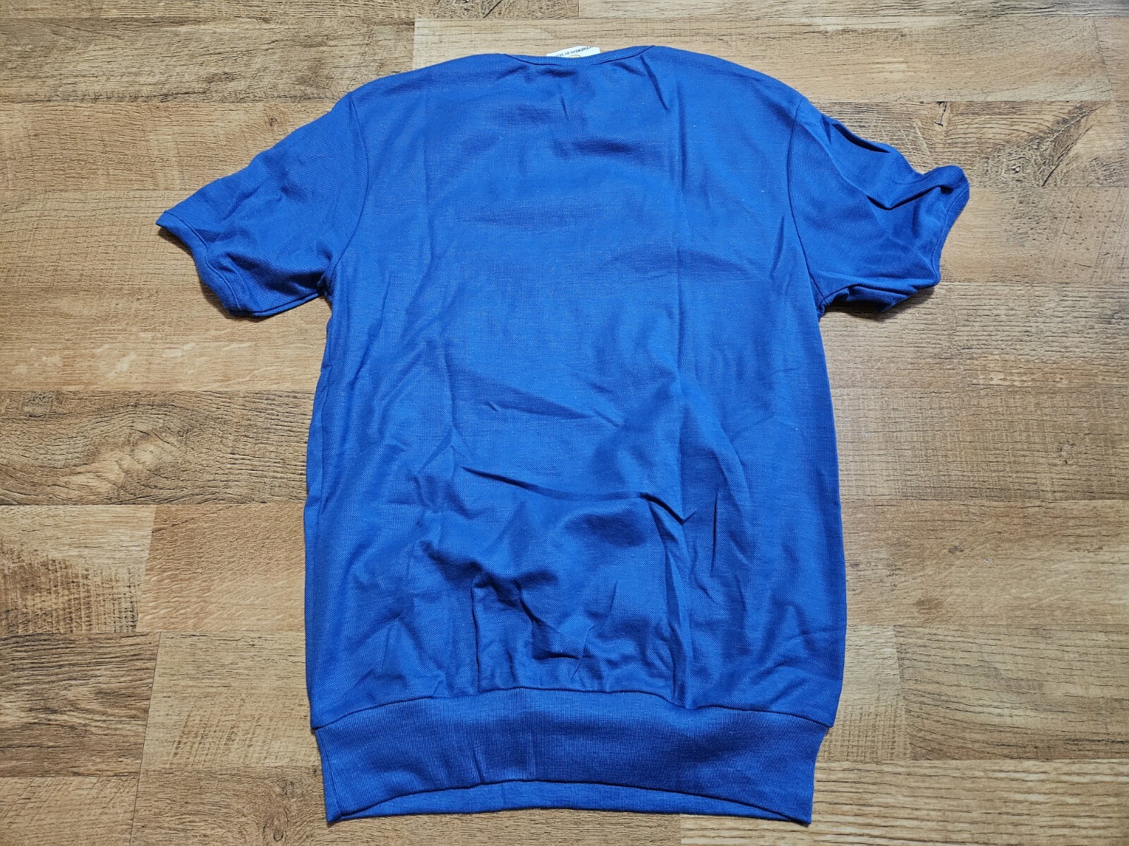 vintage 1970s ACTIVEWEAR by SEARS slim medium cinched waist arms t-shirt blue