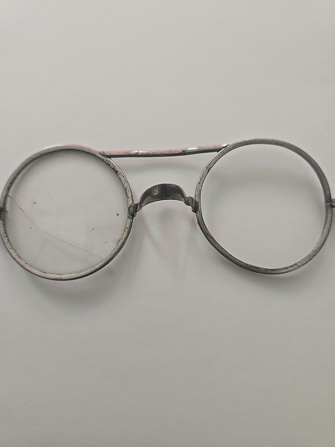 Pince Nez Round Wire Glasses, Old Steampunk Round Glasses