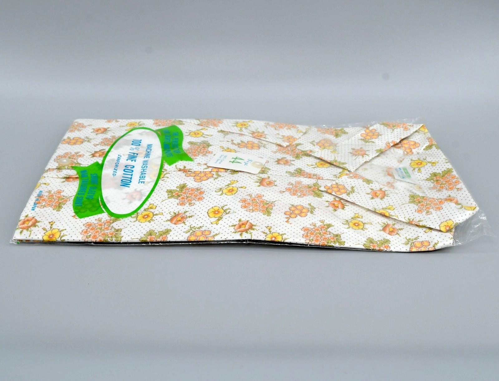 Vintage Womens Floral Polka Dot Blouse TAG SIZE 44 Japan Short Sleeve NEW IN PKG