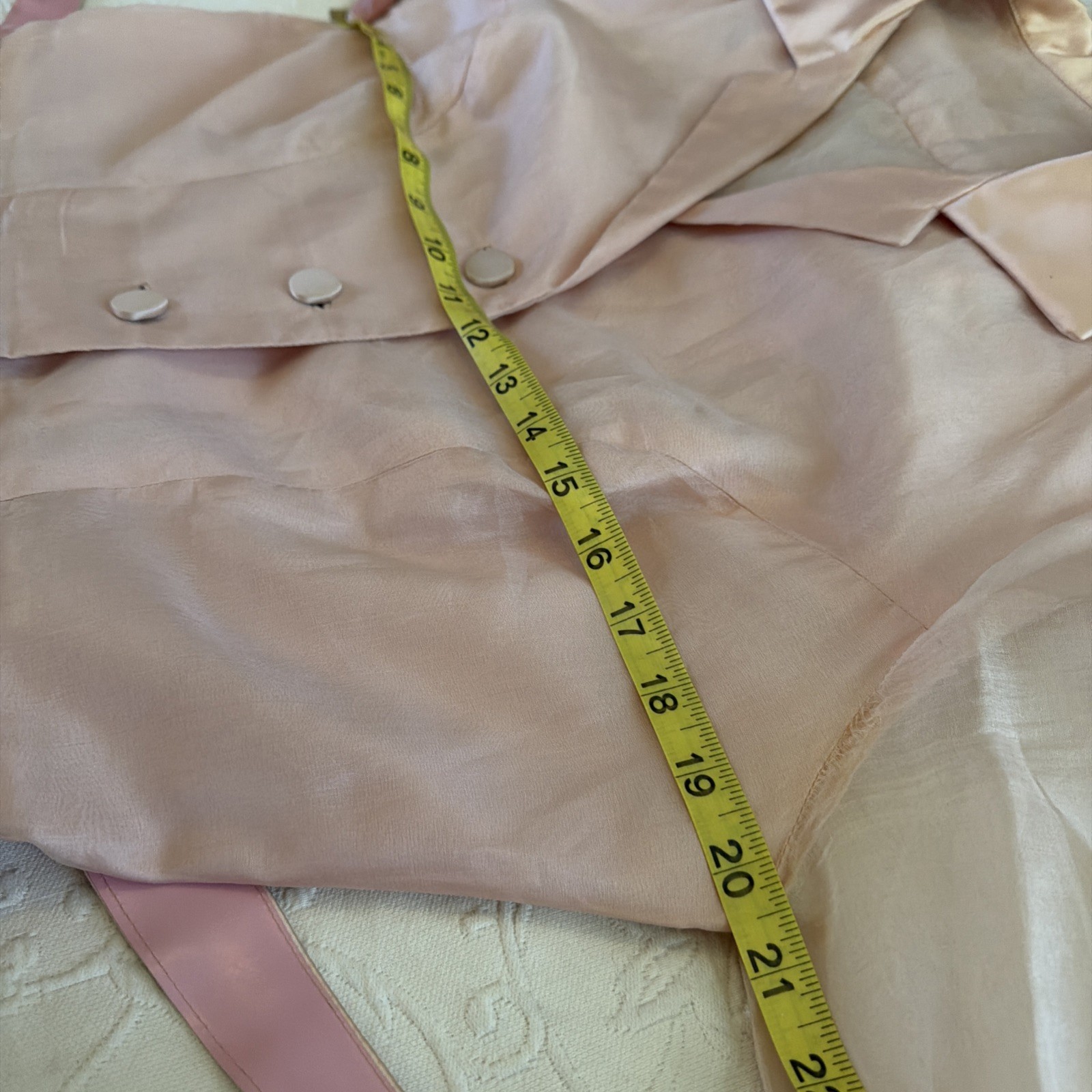 Vintage 1950s Elinor Gay Pink Chiffon Organza Button Up Belted Party Dress