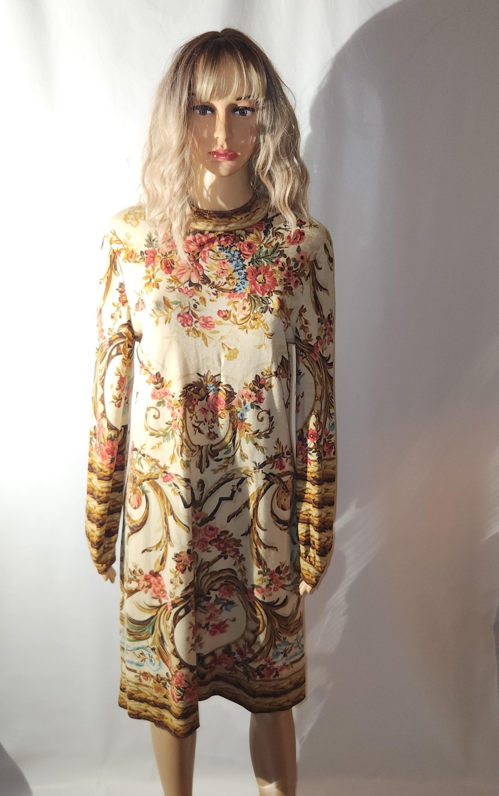 GOLDWORM SIZE 14 MADE IN ITALY WINTER FALL WOOL 1970S DRESS PSYCHEDELIC VINTAGE