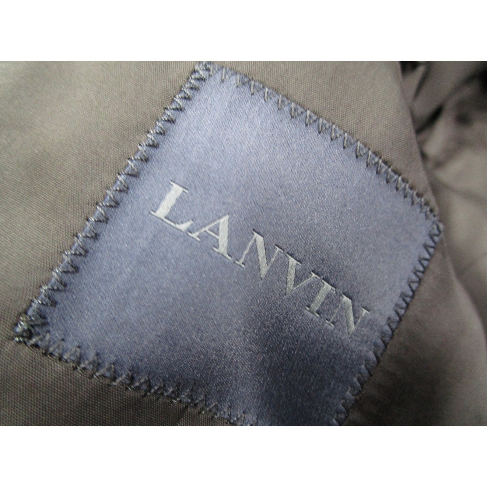 Lanvin Paris Suit Mens 48 R IT Black Corduroy Made in Italy 2 Piece Flat Front