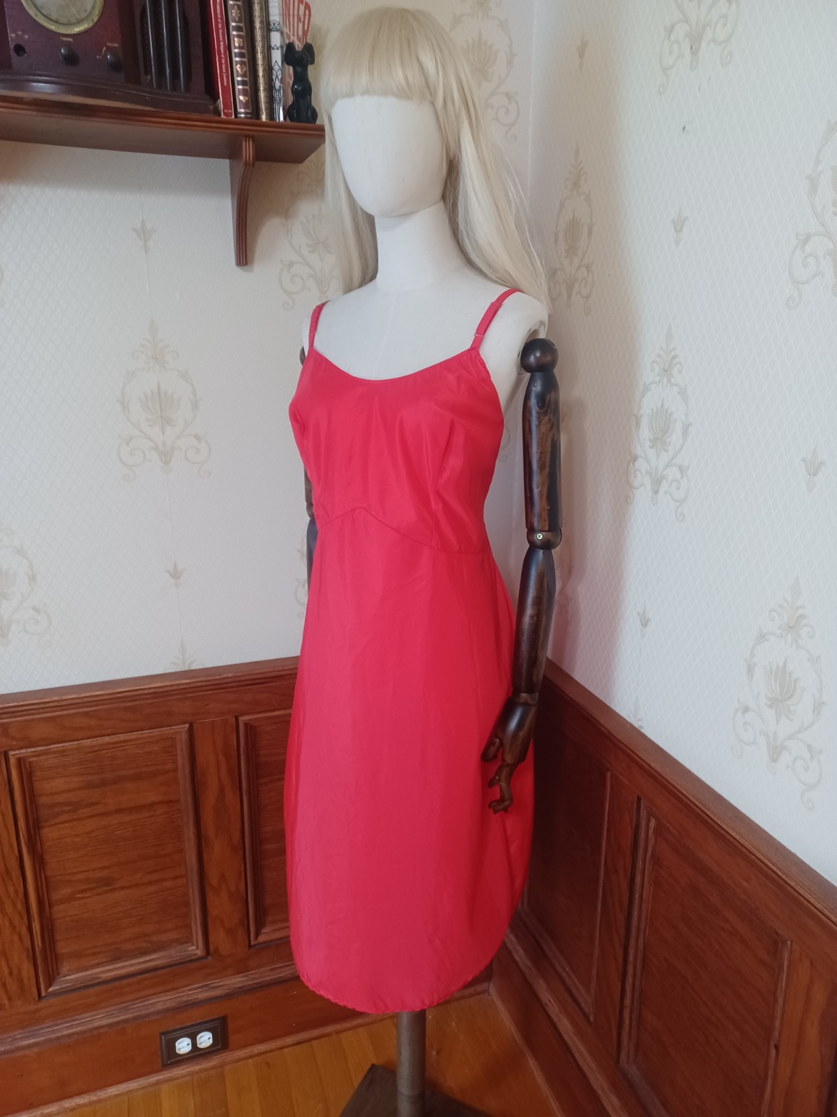 Vintage 1940s/50s Mid-century Red The Snip-It Bombshell Rockabilly Slip Dress 2X