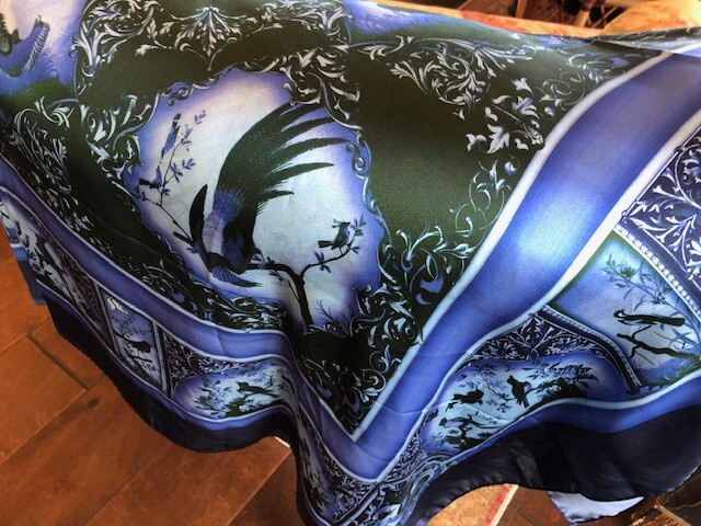 FINE COMO SILK PONCHO BY PIERANGELO MASCIADRI BELLAGIO ITALY- RAINERIS
