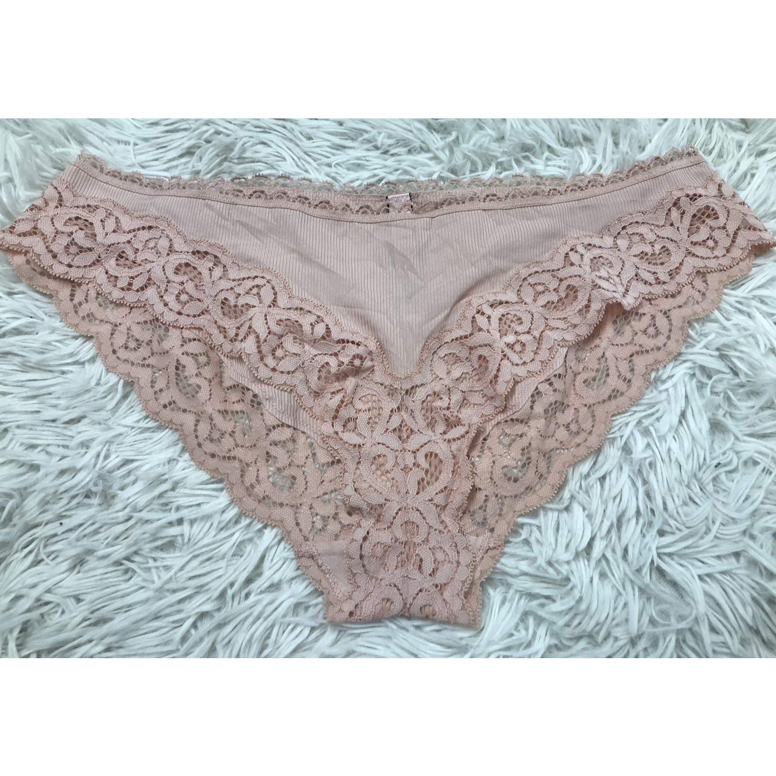 VICTORIA’S SECRET Body by Victoria Purple Smooth & Lace Bikini Panties Sz Lg