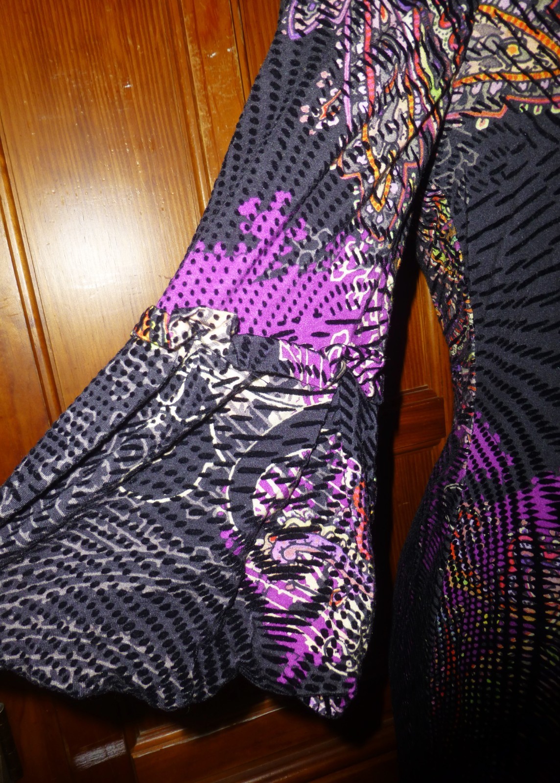 Vtg ALBERTO MAKALI BurnOut Velvet Printed Bow cocktail Party DRESS sz 8 M