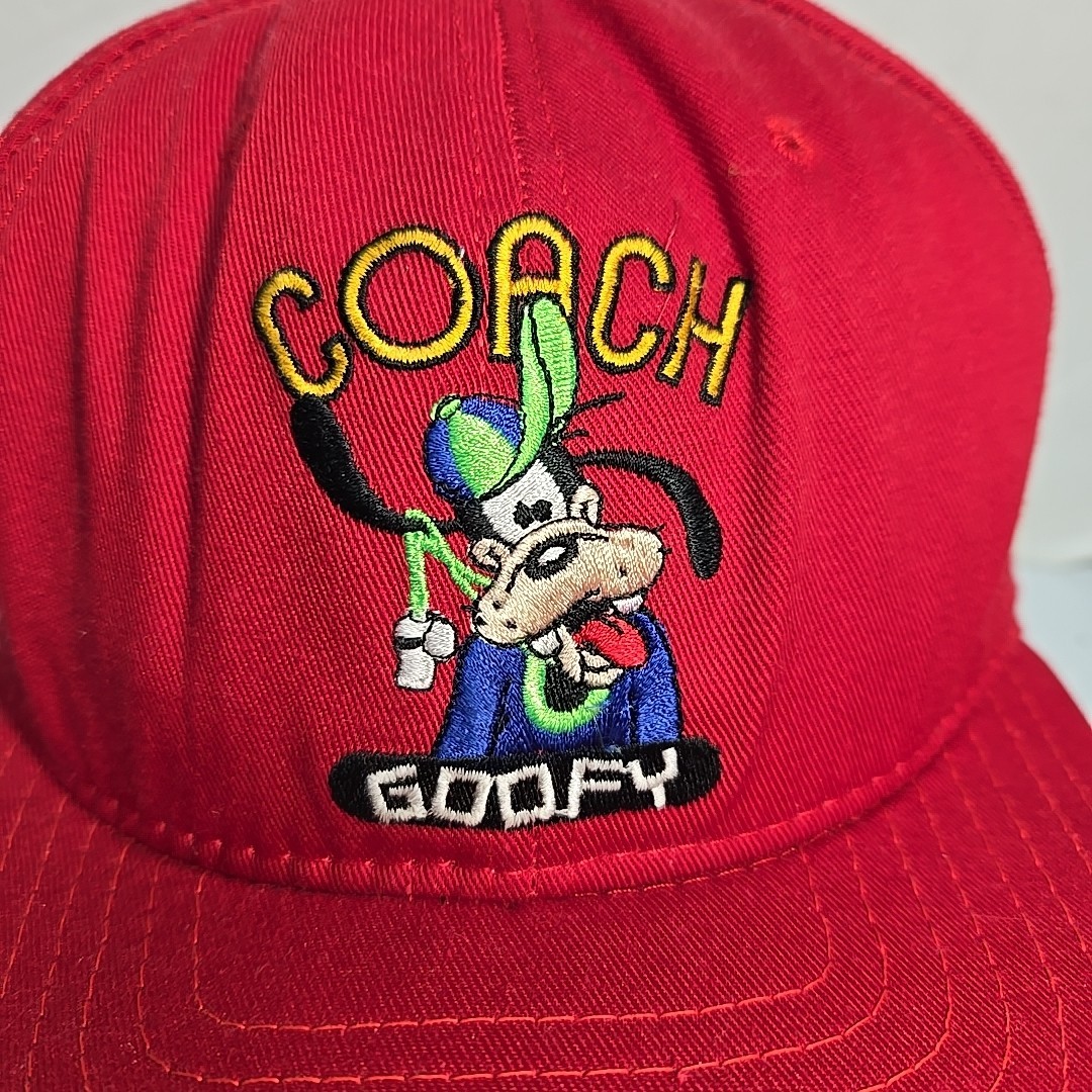 Vtg Coach Goofy New Era Regular Snapback Flat Brim Hat Walt Disney Productions