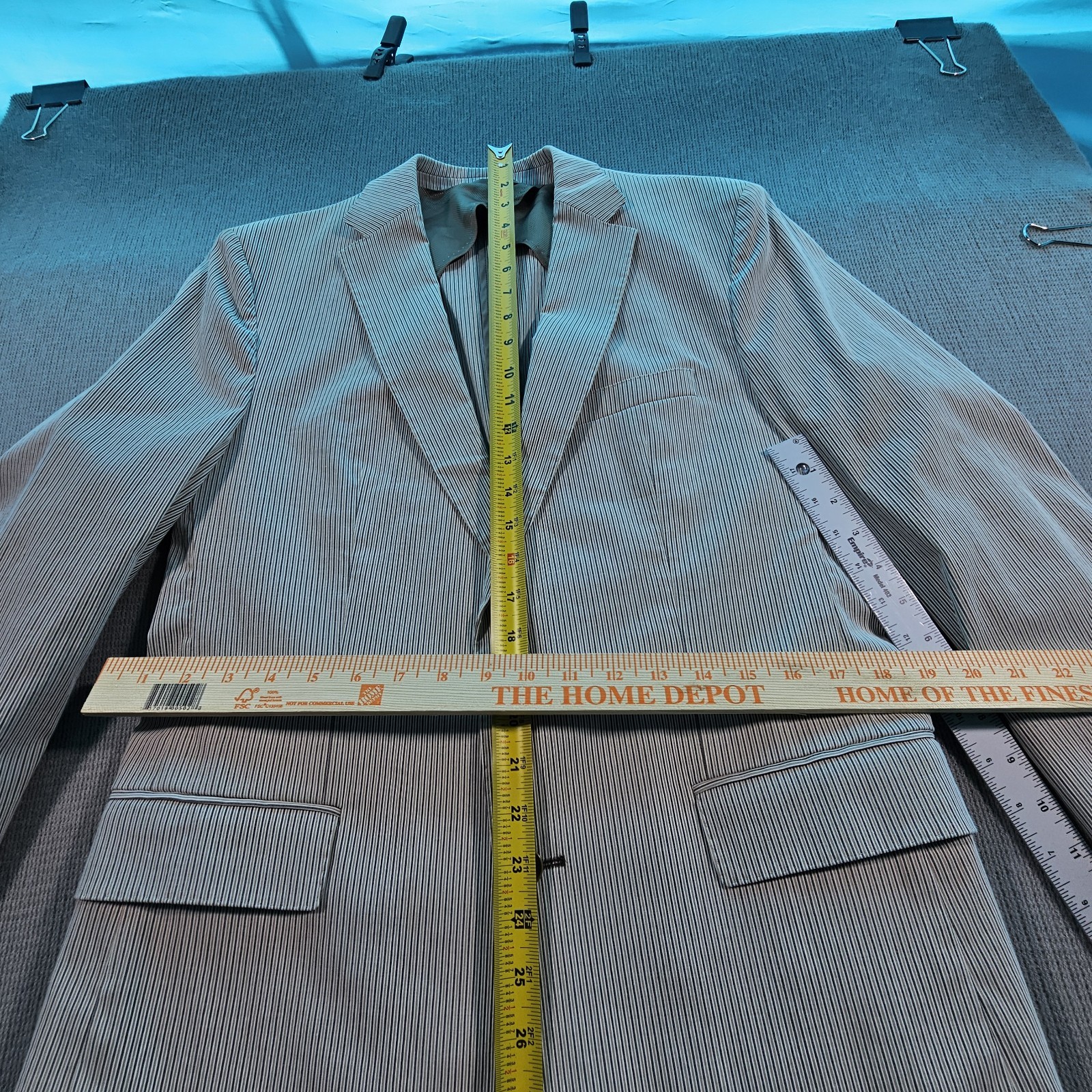 Hugo Boss Seersucker Pinstripe Sports Blazer US 40 Designer Luxury Men’s VTG