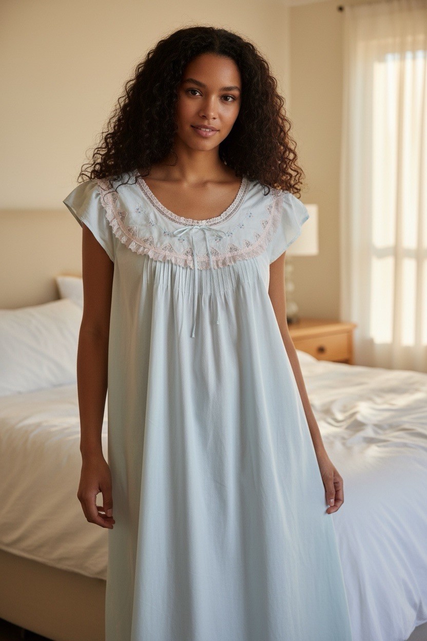 Vintage Lady Barbizon Nightgown Hundred Percent Cotton With 27 Inches Length 45/