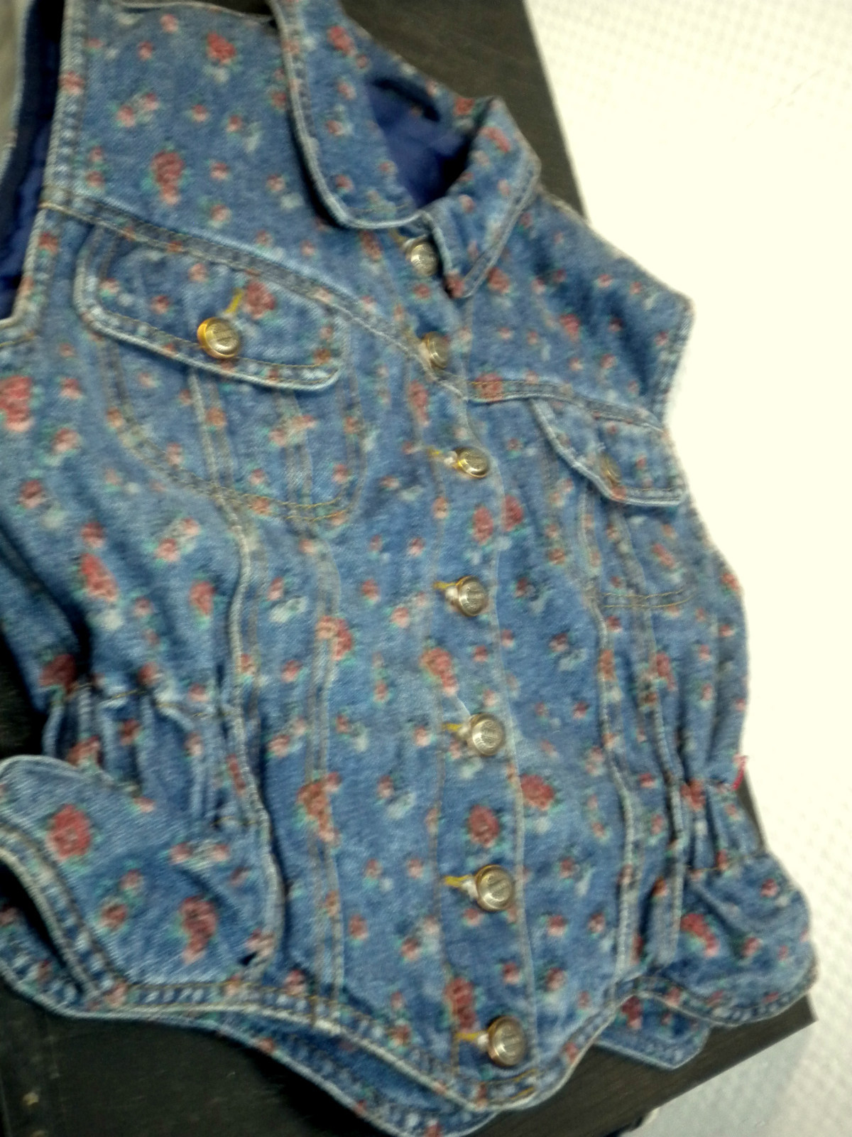 Denim Vest, Sleeveless Waistcoat, Quilted Vest, Other, Measurements, 90s