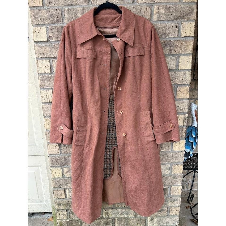 Vintage Forecaster of Boston Trench Coat Jacket Zip out Liner Size Large
