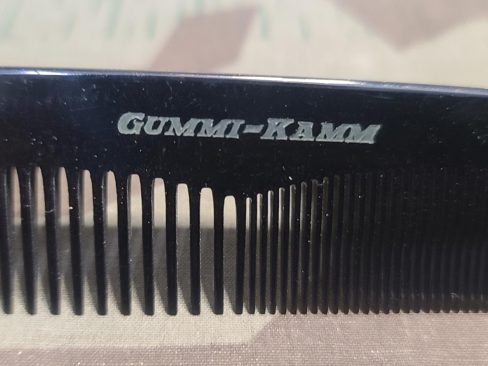 Vintage 1940s German Gummi Kamm Black Hair Comb WWII Deadstock Fine Tooth NOS
