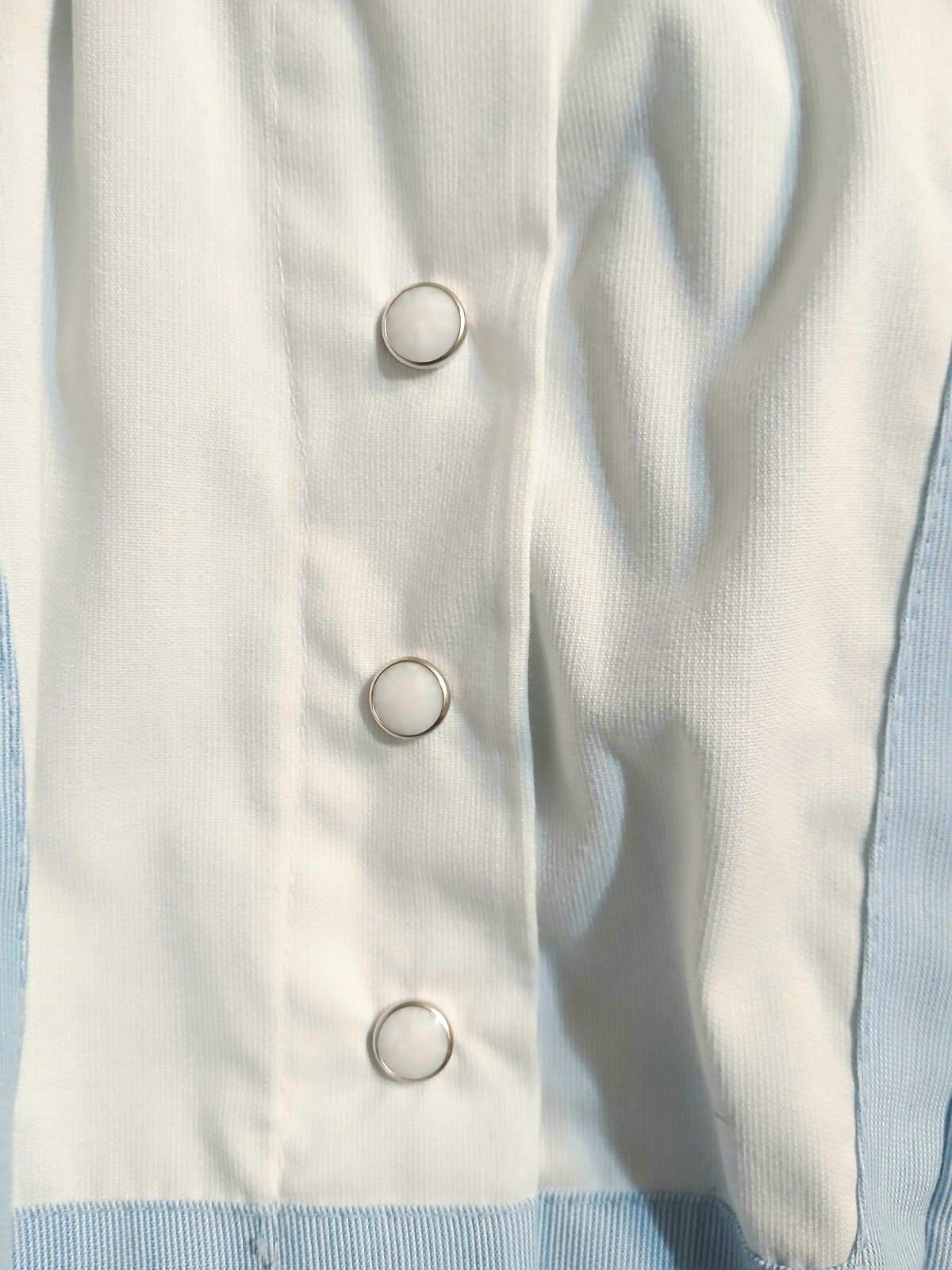 Vintage 1950’s-1960 Nurse Uniform Dres Blue & White stripe 24″ waist 34″ Length