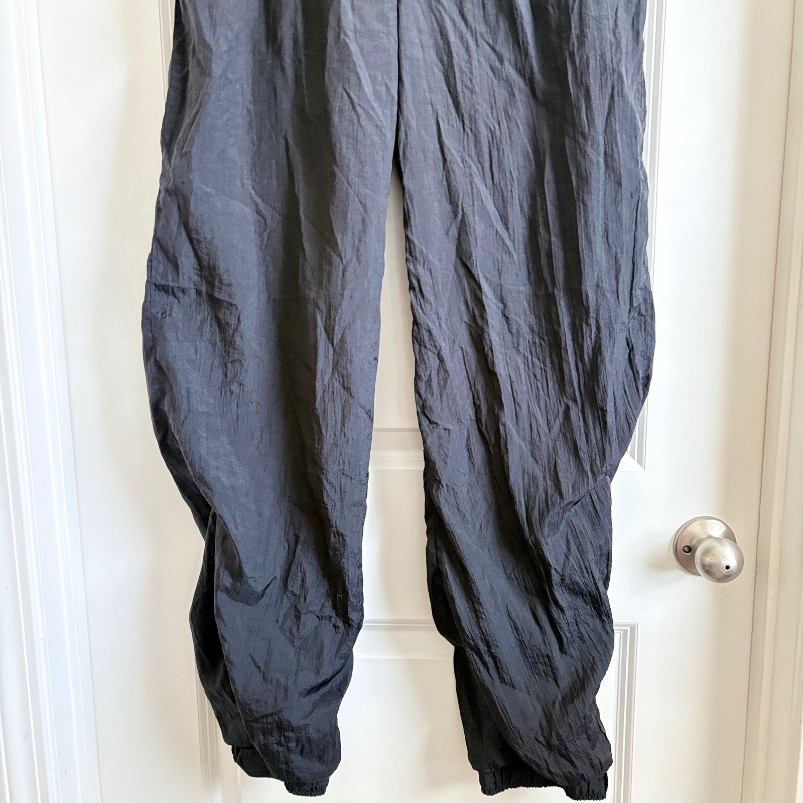 Vtg 90s Christian Dior Monsieur Track Pants Black Nylon Lined Parachute Joggers