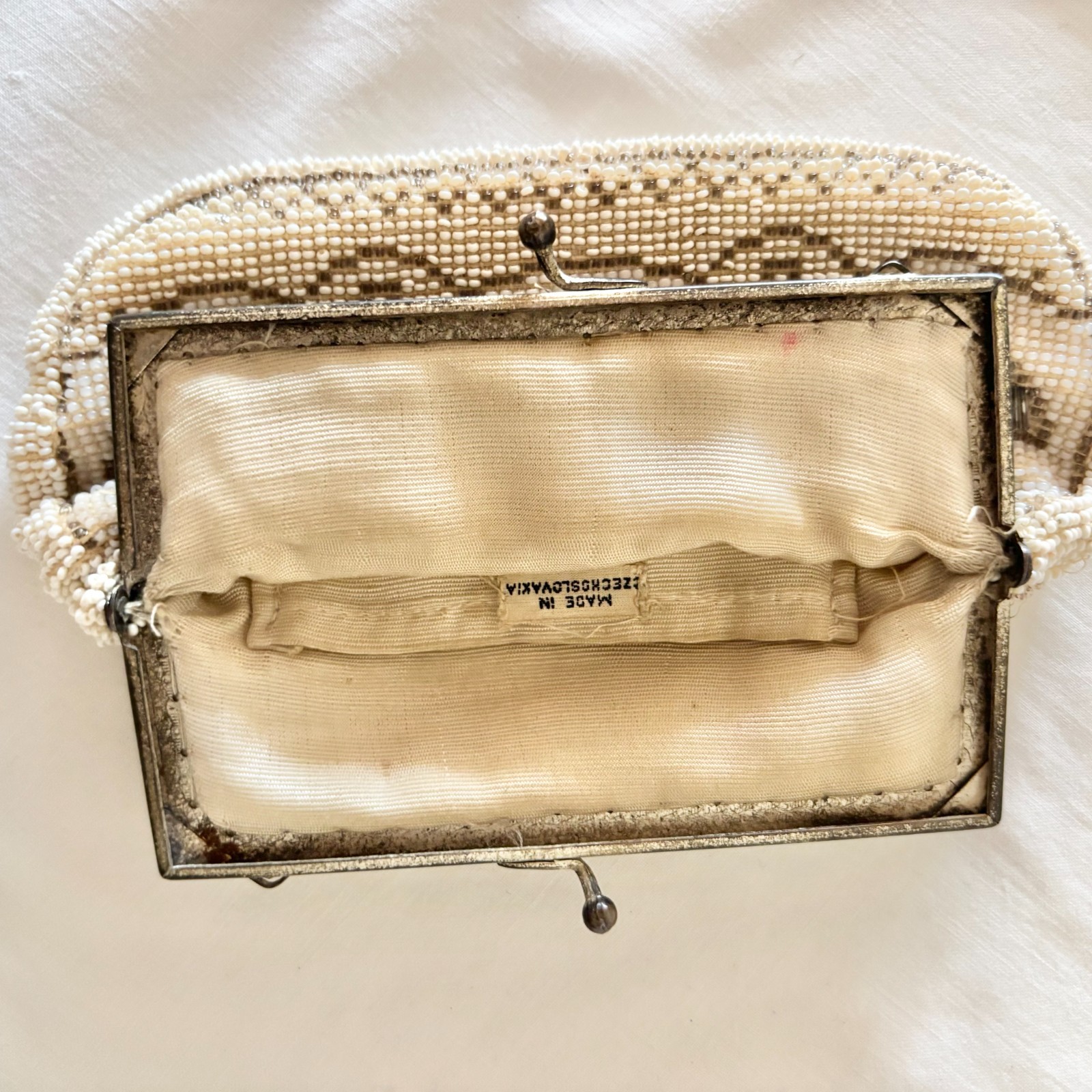 Vintage Art Deco Beaded Clutch Evening Bag Purse Czechoslovakia