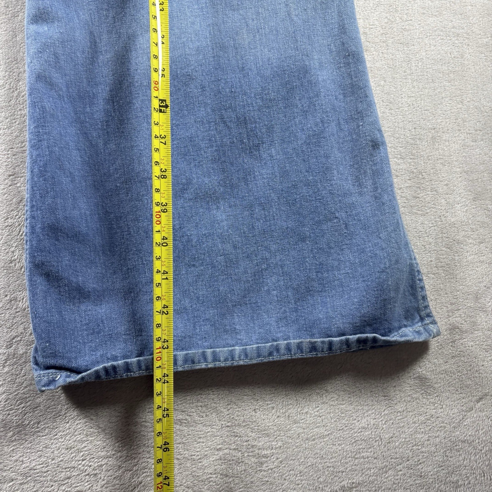 Vintage 1970’s Laura Women’s 26×32 Blue Denim Jeans Bell Bottoms Flare Fade#1573