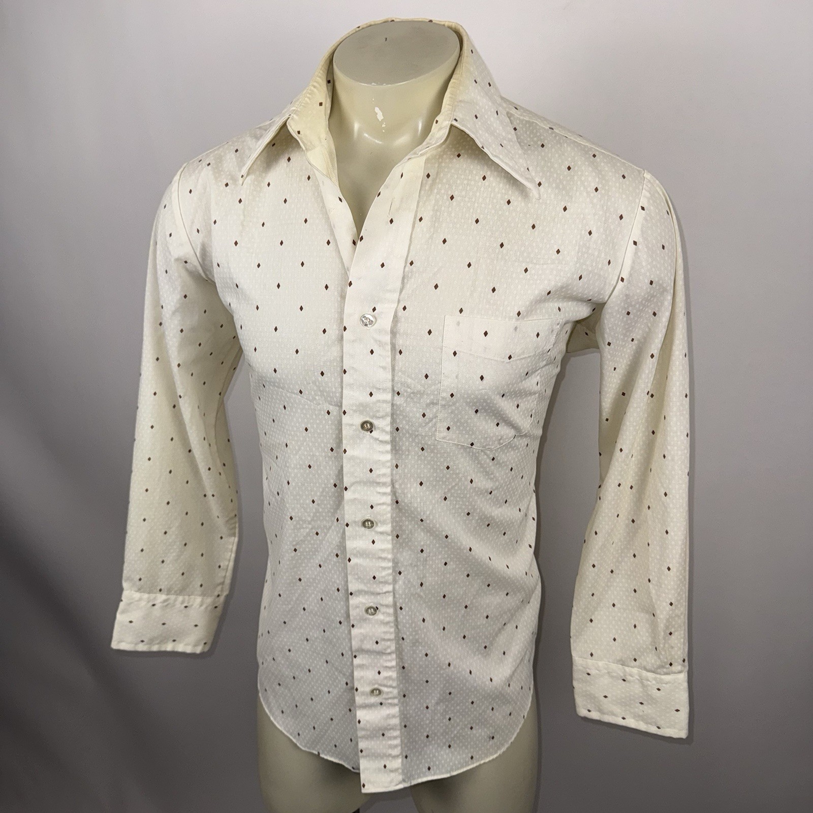 Vtg 60s 70s Mohawk Dress Shirt Hippie Disco Saturday Night Fever Mens 16 Large