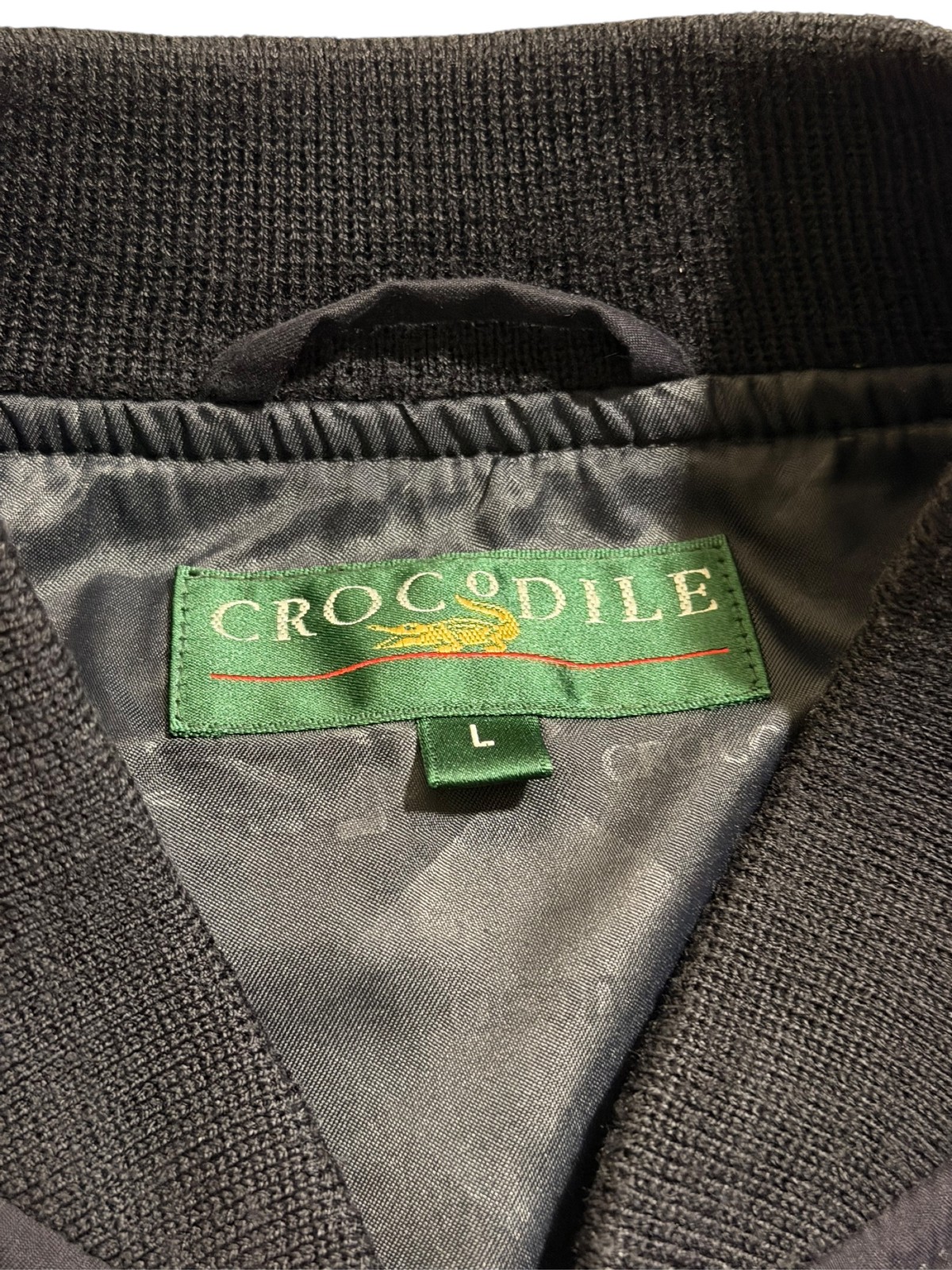 Men’s L Navy Blue Crocodile Bomber Jacket