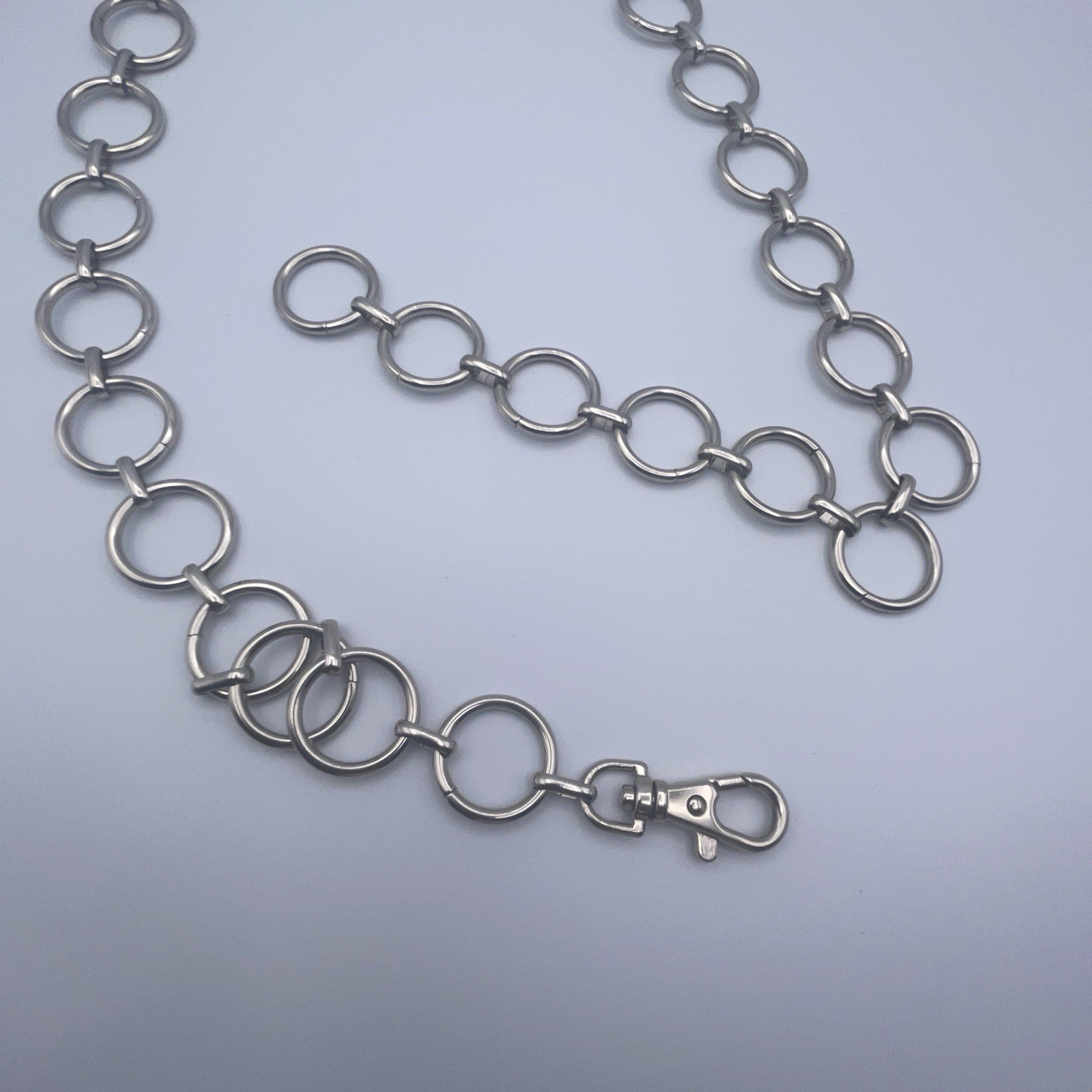 Lot of 3 vintage & Modern Silver Tone Concho & Circle Chain Belts