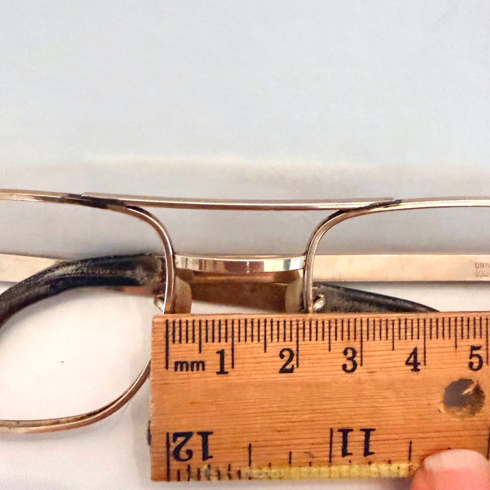 Universal Vintage Aviator Eyeglasses 1/30 10K RGP Gold Square Frames 6 1/4