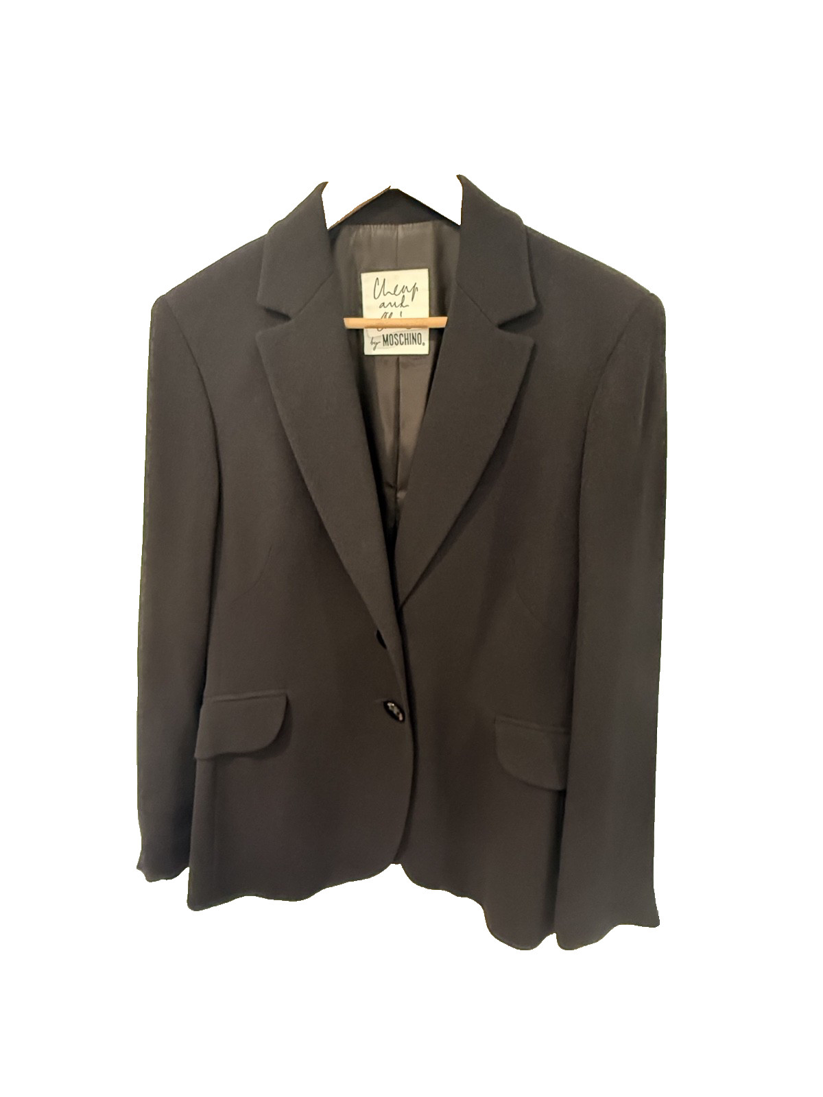 VTG Cheap And Chic By Moschino Black Classic Dual Button Blazer Jacket Sz 12