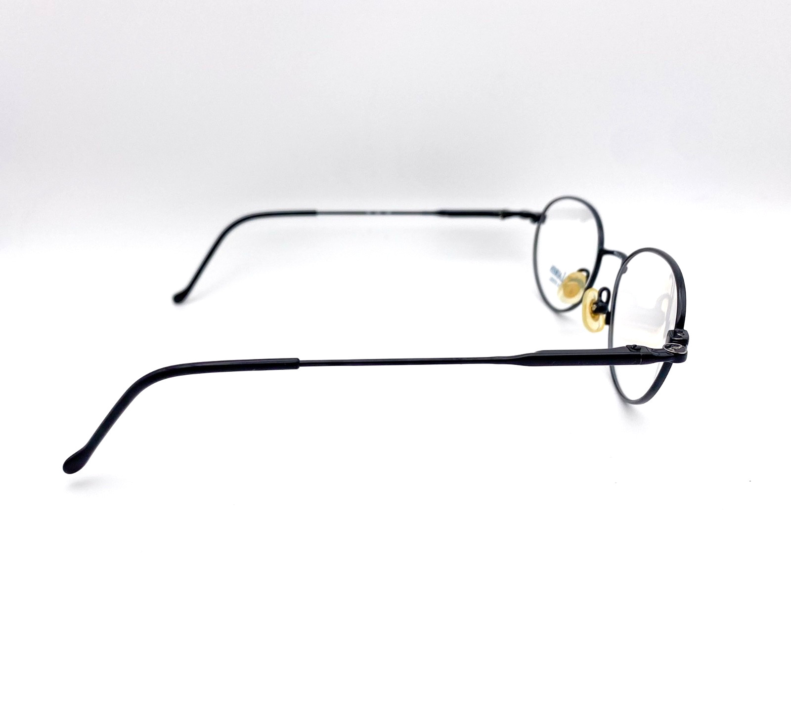 Vintage 1990s Ralph Lauren Black Stainless Steel Oval Eyeglasses | NOS Deadstock