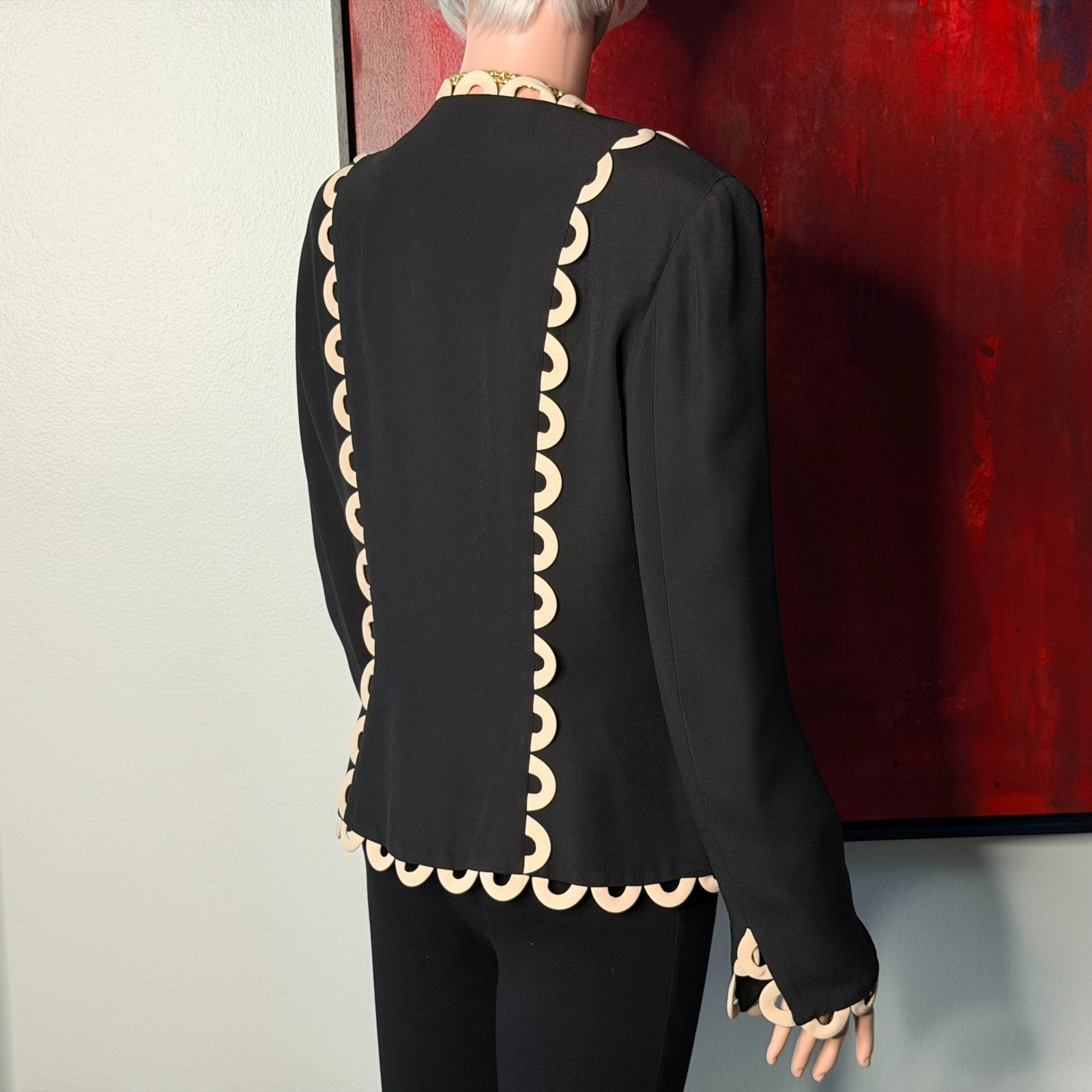 MOSCHINO Cheap and Chic black scallop six-button blazer size 44 from F/W 1992/93