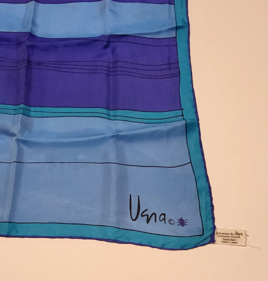 2 Vera Neumann Silk Square Scarves Ladybug Logo 25inx26in Geometric Pattern