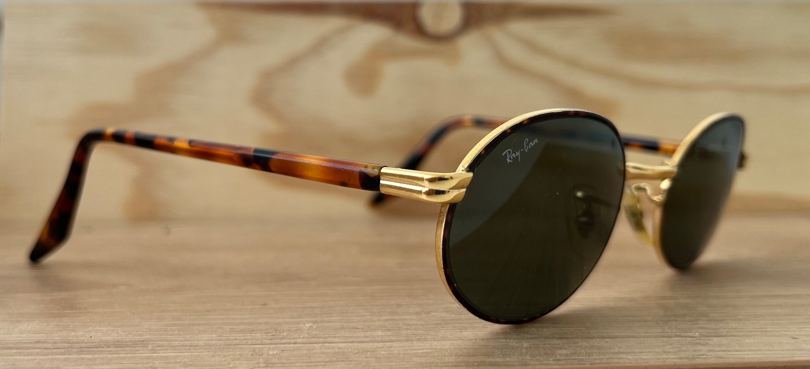 Vintage B&L Ray-Ban W2188 PN4 Oval Sunglasses 52□18 Gold Tortoise G-15 USA