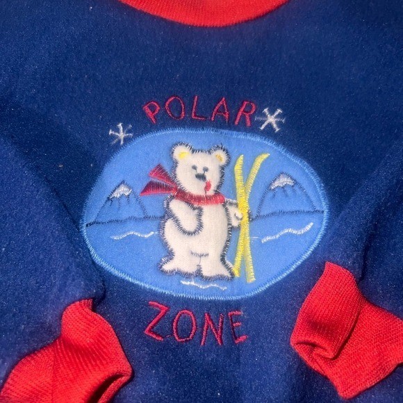 Vintage 90s Basic Editions Sweatsuit Polar Zone Navy Blue Size 24 Month USA VTG