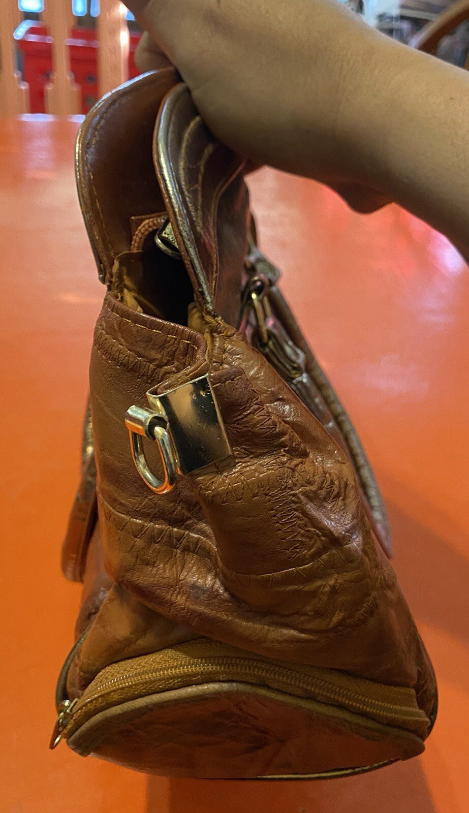 Vintage Sam Dae Rose Leather Purse/Handbag. New Old Stock. Korea. READ!