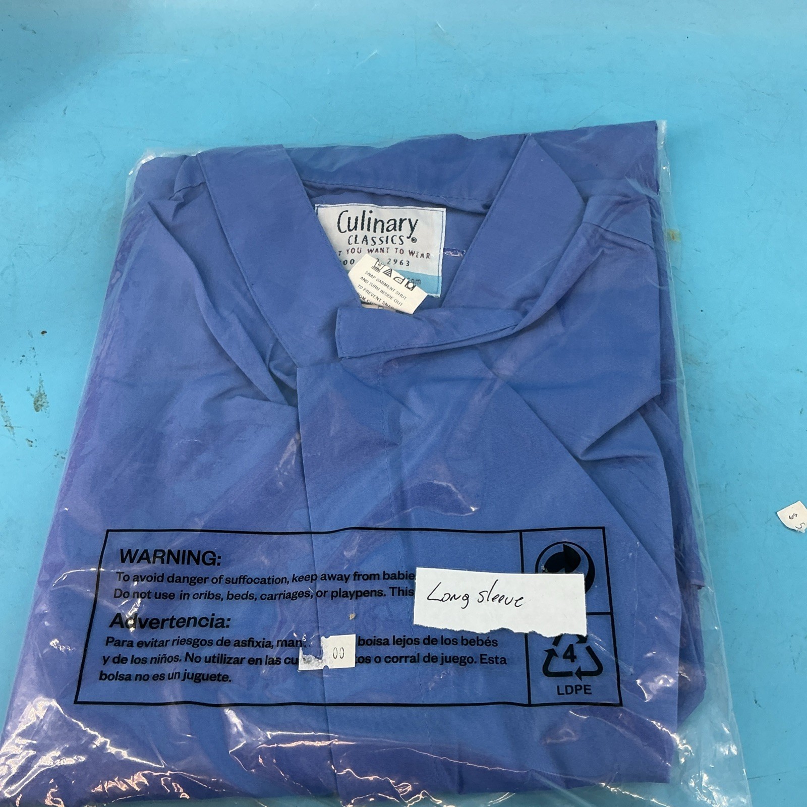 Culinary Classics Blue Shirt 2X Polyester 35% Cotton