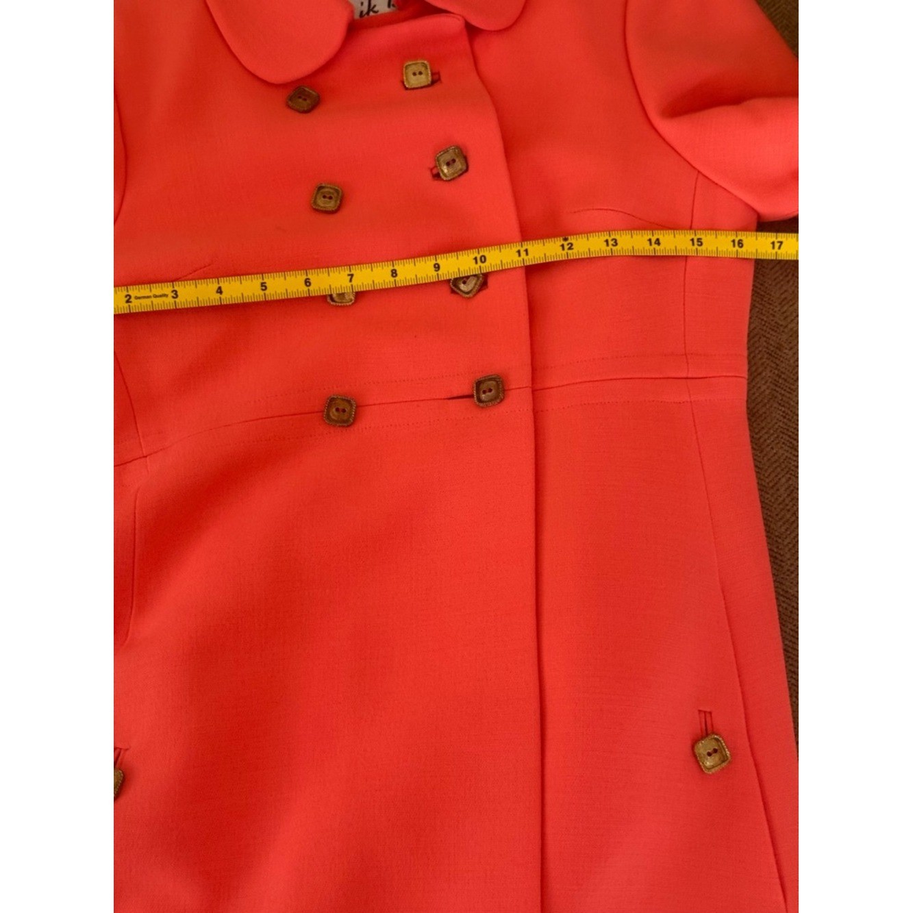 Rizik Bros DC Women’s Coral Double Breasted Vintage Coat: 1960’s to early 70’s