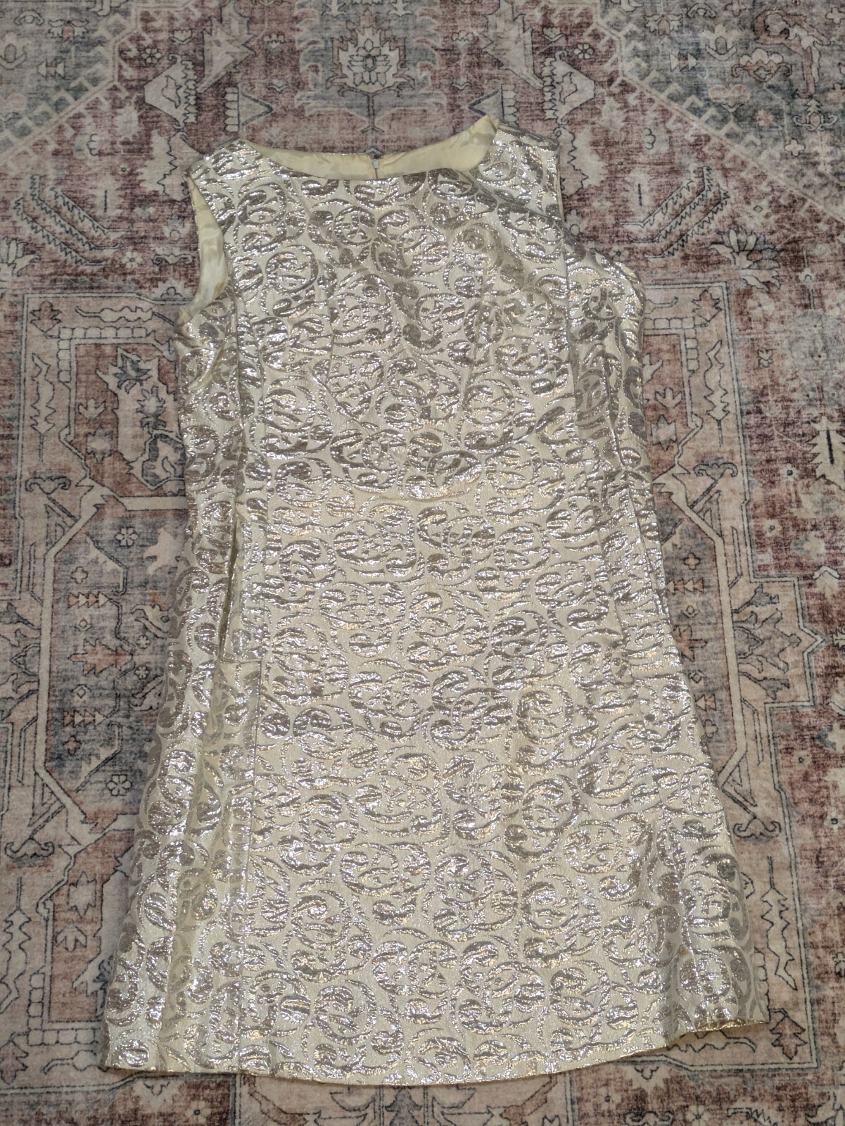 Vintage 60s VOLUP Carol Brent Montgomery Wards Metallic Silver Two Piece 26