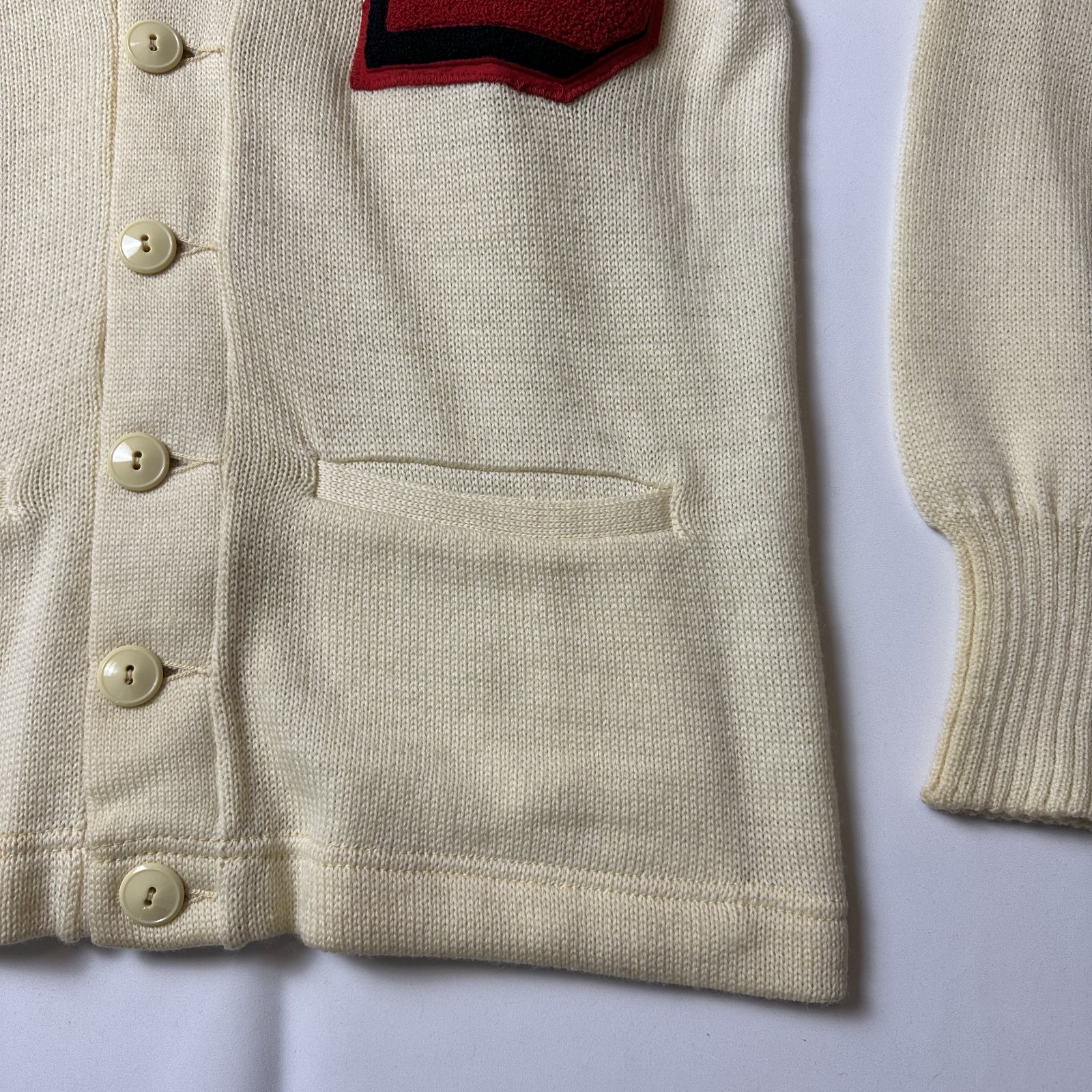 VTG 60s New Era High School Wool Cardigan Sweater Chain Stitch Mens M 40 – Fair