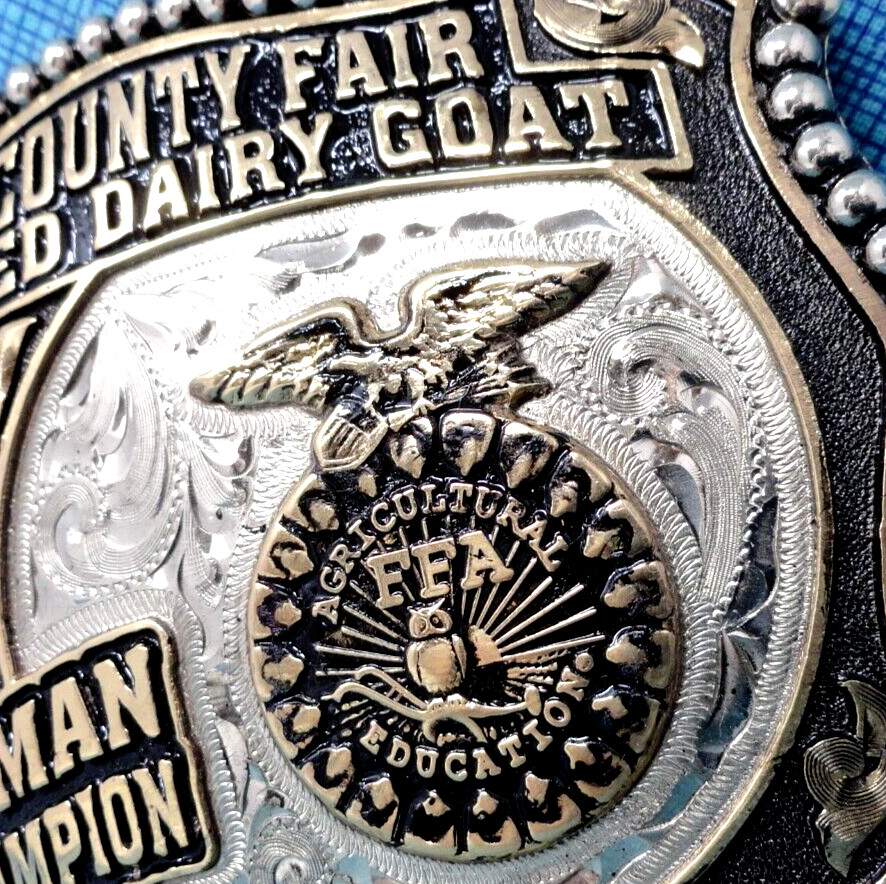 FFA Advanced Dairy Goat Showman Res Champion Belt Buckle Polk County Fair.MCS014
